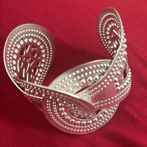 Intricate Silver-Tone Filigree Cuff Bracelet